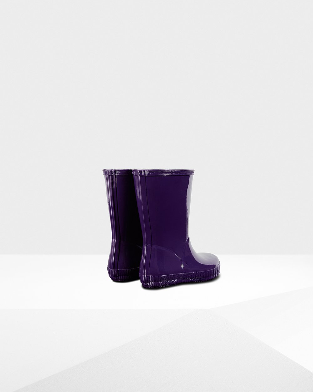 Kids Hunter Original First Classic Gloss - Rain Boots Blue Purple - 2436-IJPWS